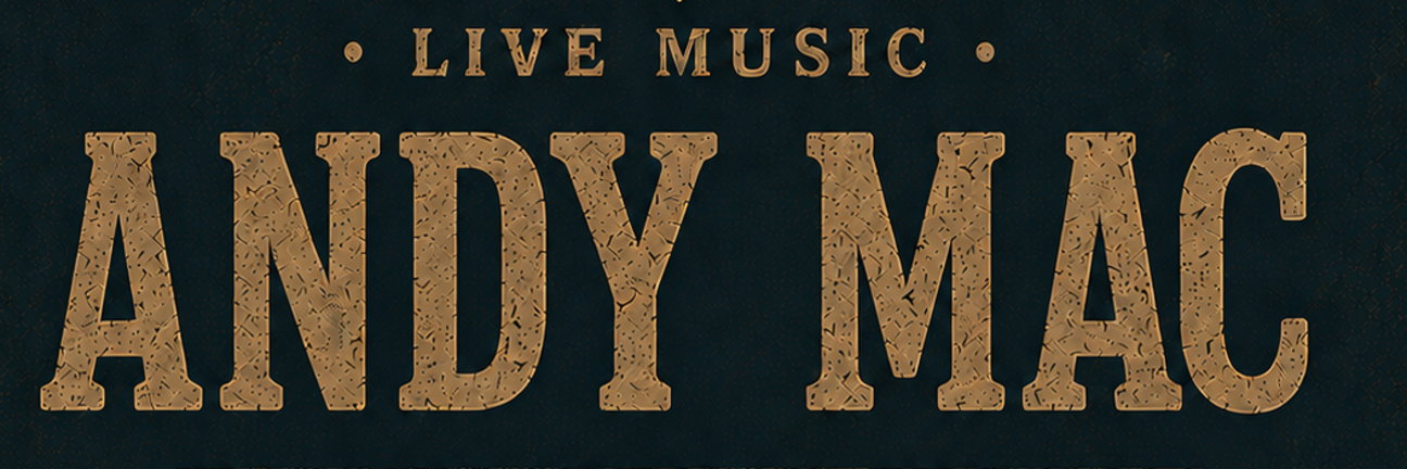 Andy Mac poster saying that he will be playing 11 th October at 4 pm 