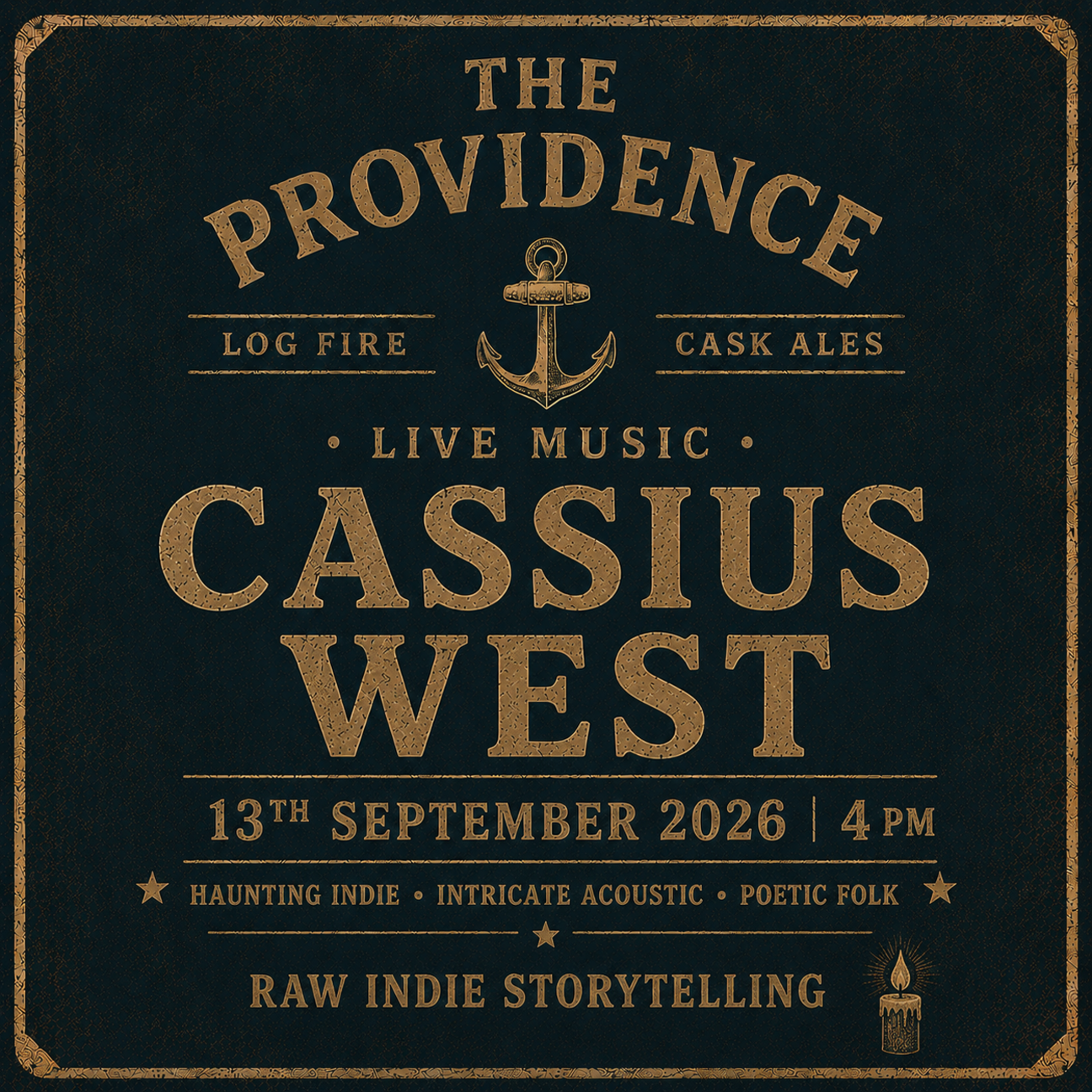 Cassius West playing at the Providence Inn, Sandgate