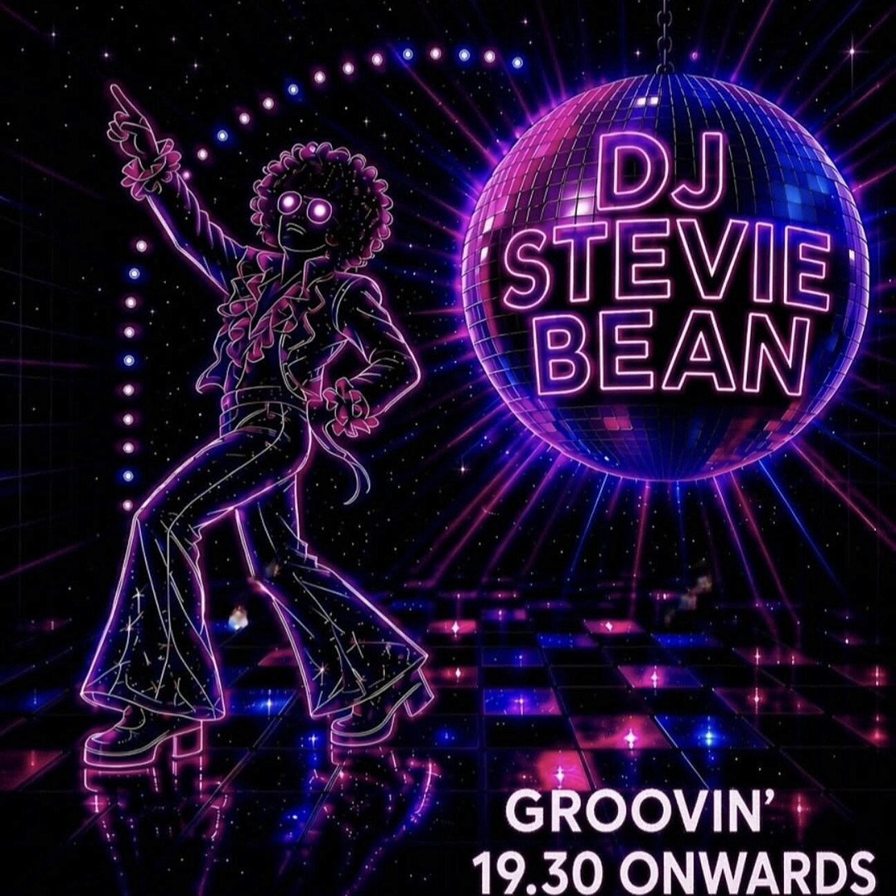 DJ Stevie Bean playing disco tunes at Bar 96 