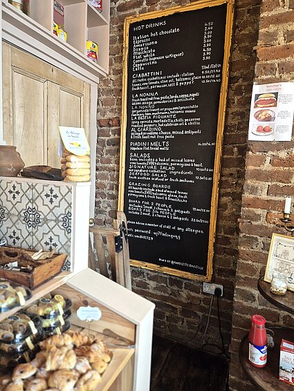 The menu at Natalina's Deli, Sandgate