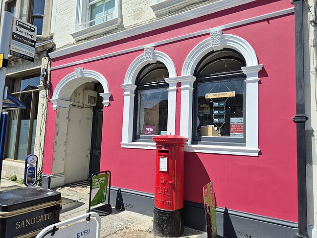The front of the village shop, on Sandgate high street
