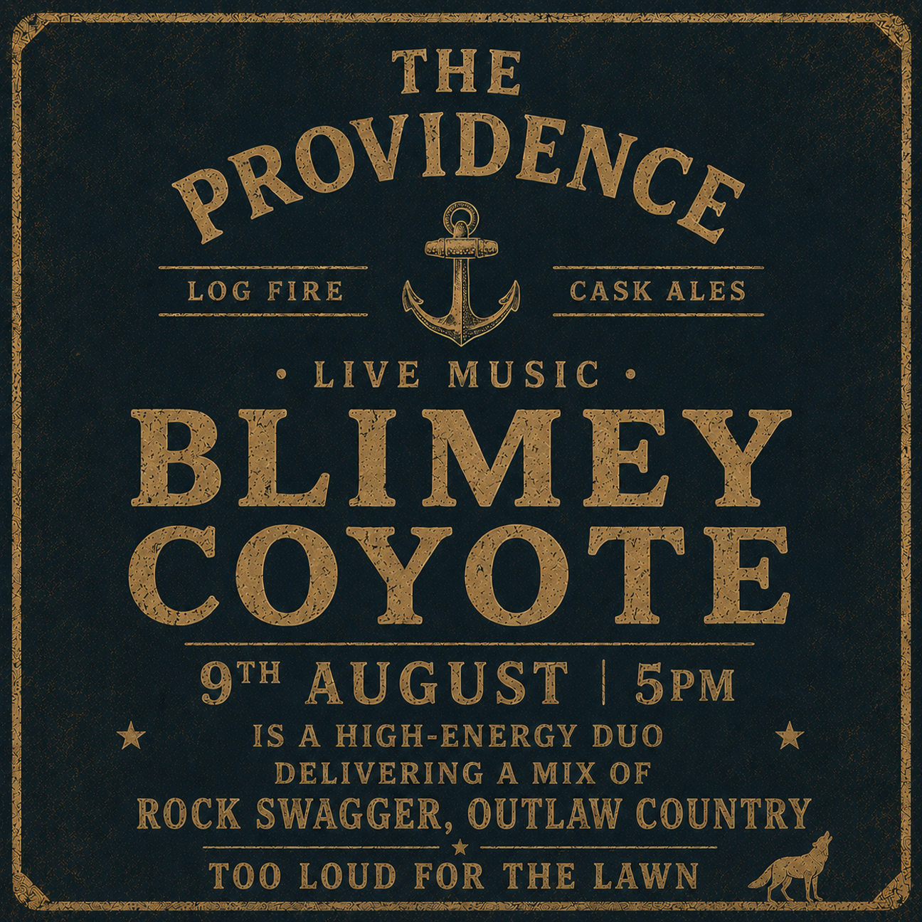 Blimey Coyote playing at the Providence in Sandgate
