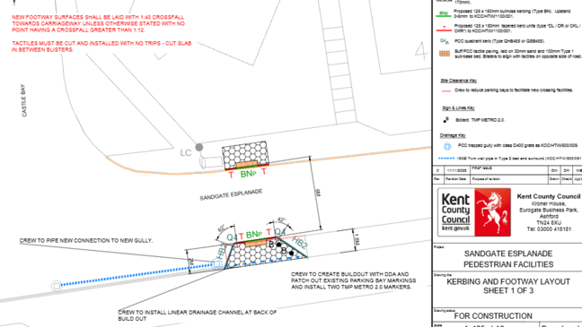 Diagram showing new Castle Bay crossing point