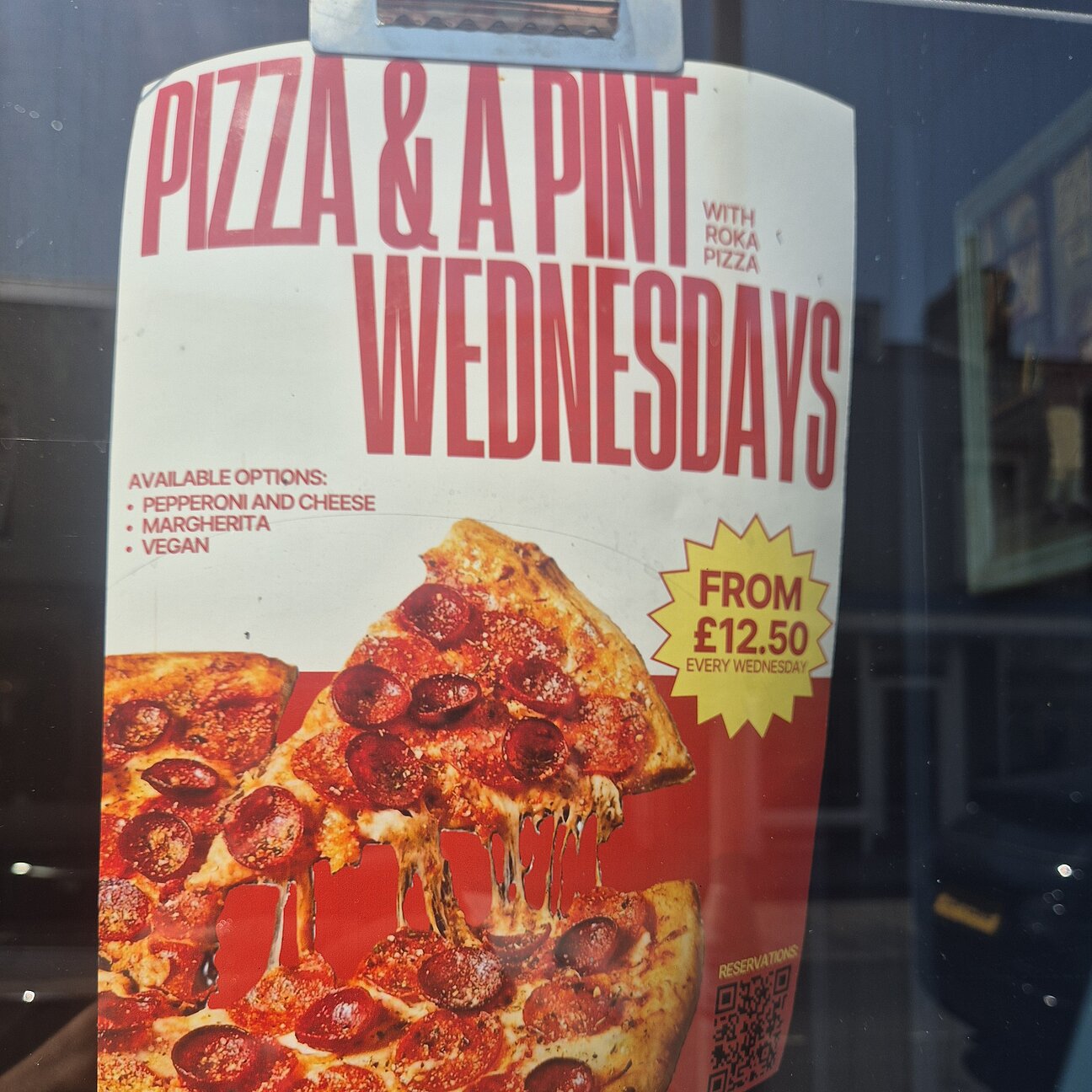 Bar 96, Pizza and pint deal on Wednesdays 