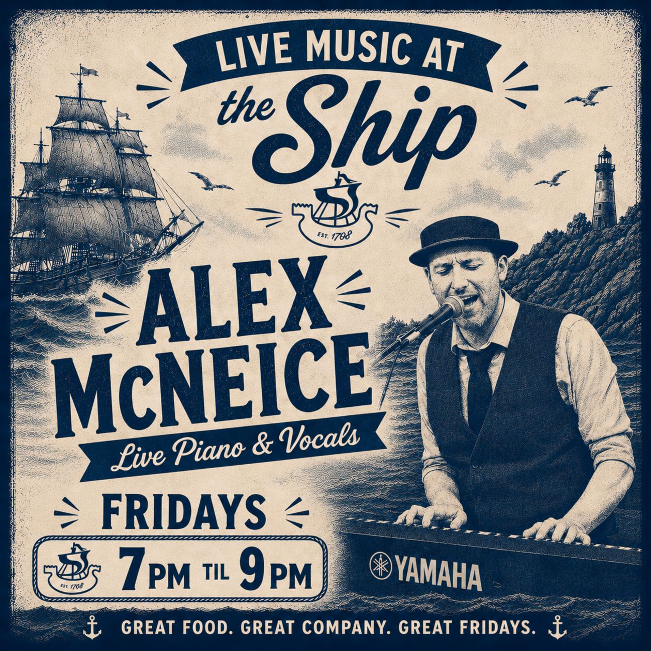Alex McNeice Singing Fridays at The Ship Inn, Sandgate