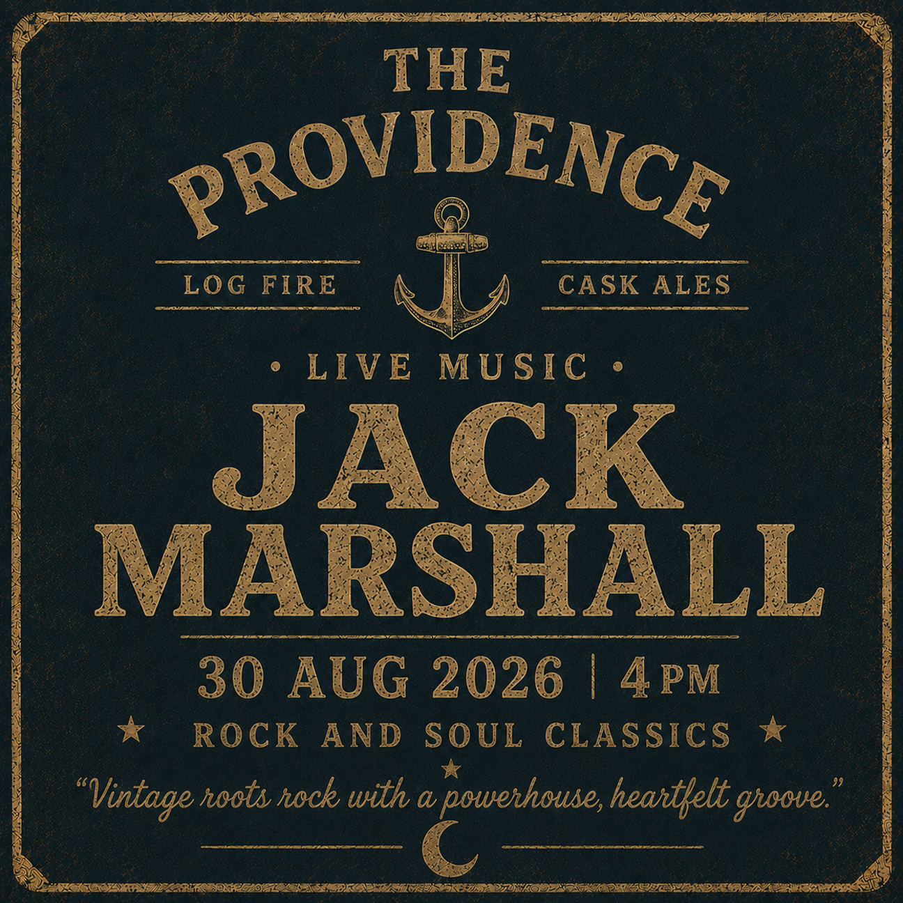 Jack Marshall poster at The Providence Inn, Sandgate