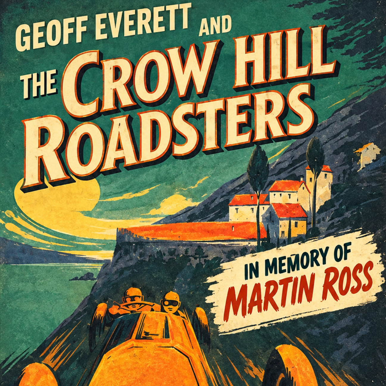 Geoff Everett and the Crow Hill Roadsters poster for 23 August event at Sandgate Members Club