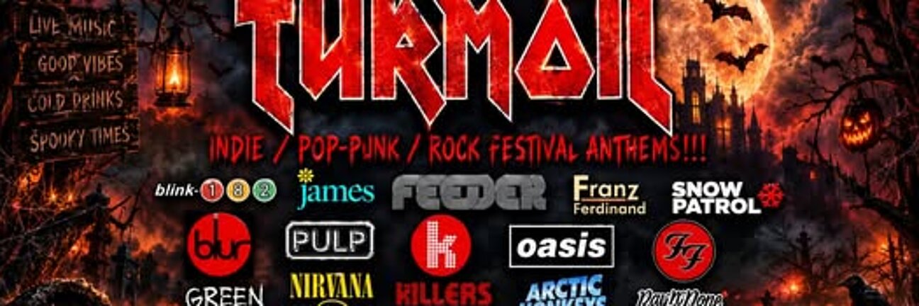 Turmoil poster with different bands icons playing at The Royal Norfolk Friday 30 th October