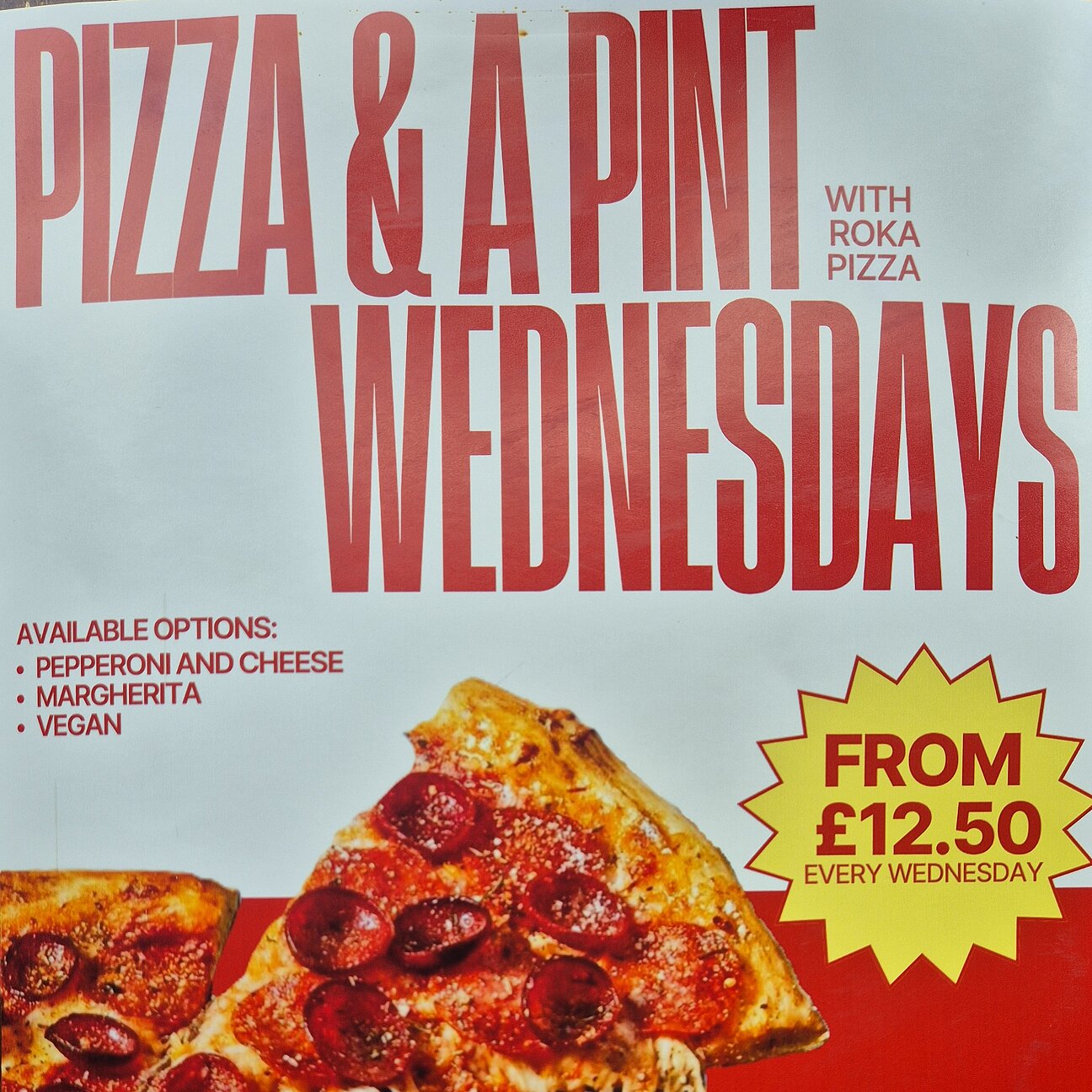 Pizza and Pint Wednesdays at Bar 96 