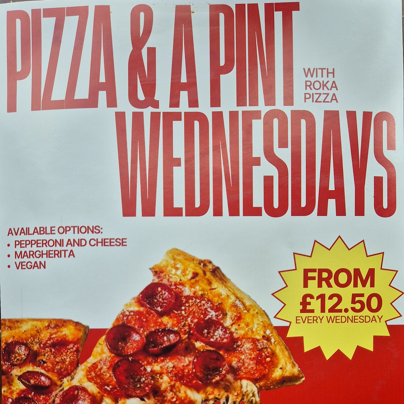Pizza and Pint Wednesdays at Bar 96 