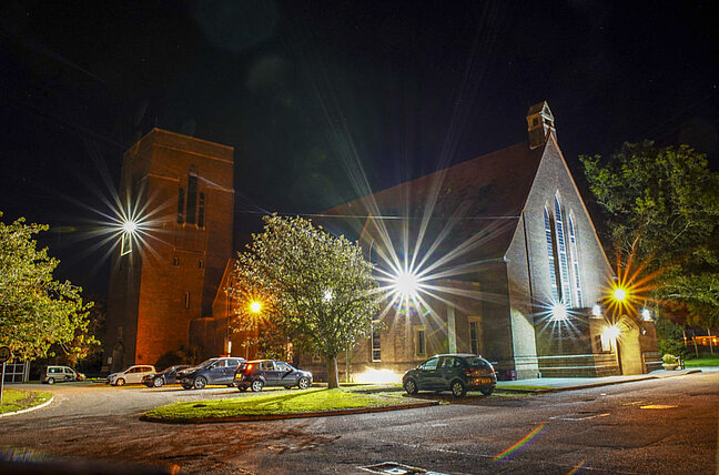 The Tower Theatre, North Road, at Night.