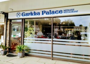 The outside of the Nepalese and North Indian restaurant, The Gurkha Palace in the Golden Valley